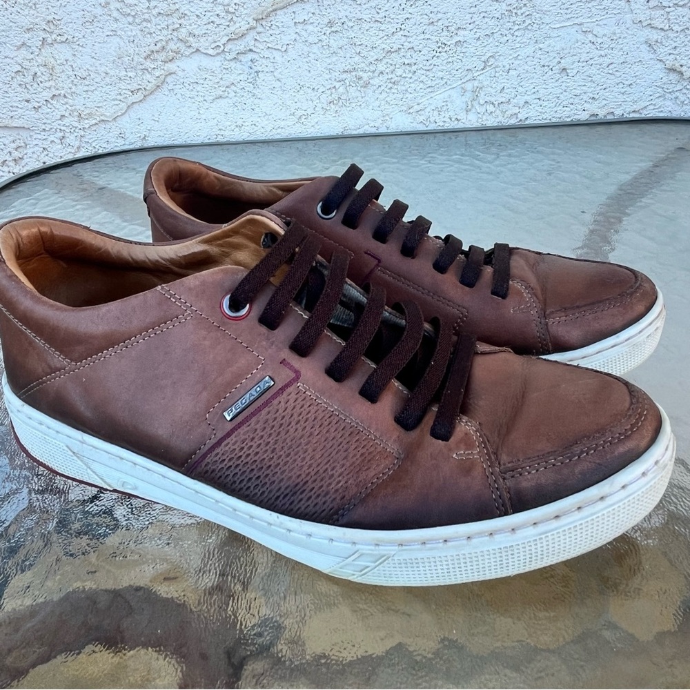 Pegada Townsend Leather Brown Lace Up Casual Walking Sneakers Shoes